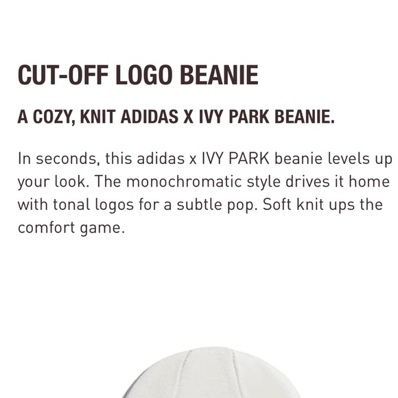 🎉 HP 🎉 🆕 IVY PARK x adidas Icy Park Cut Off Logo Beanie - Picture 10 of 10
